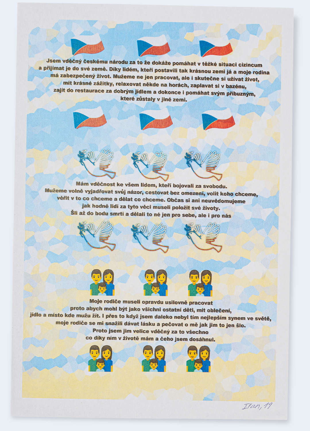 Česká vděčnost - dopis