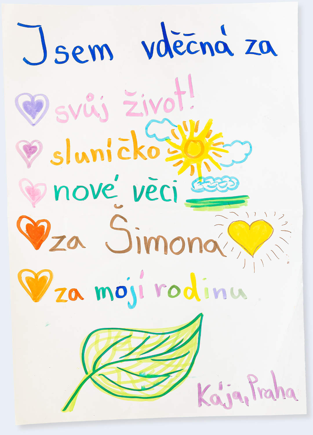 Česká vděčnost - dopis