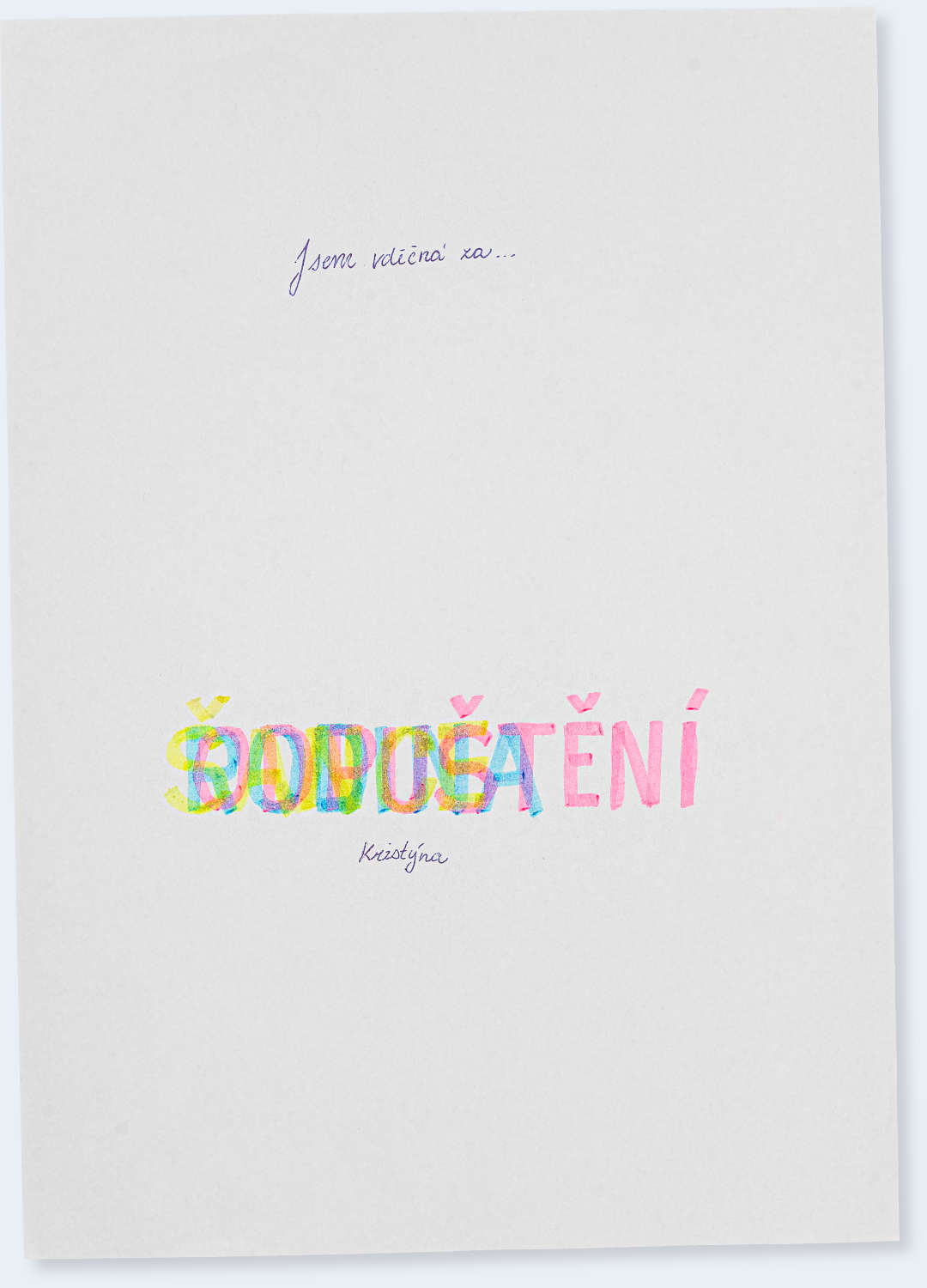 Česká vděčnost - dopis