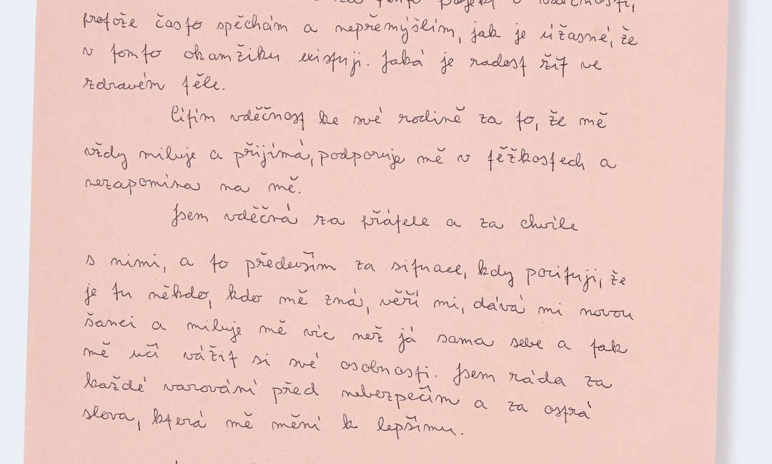 Česká vděčnost - dopis