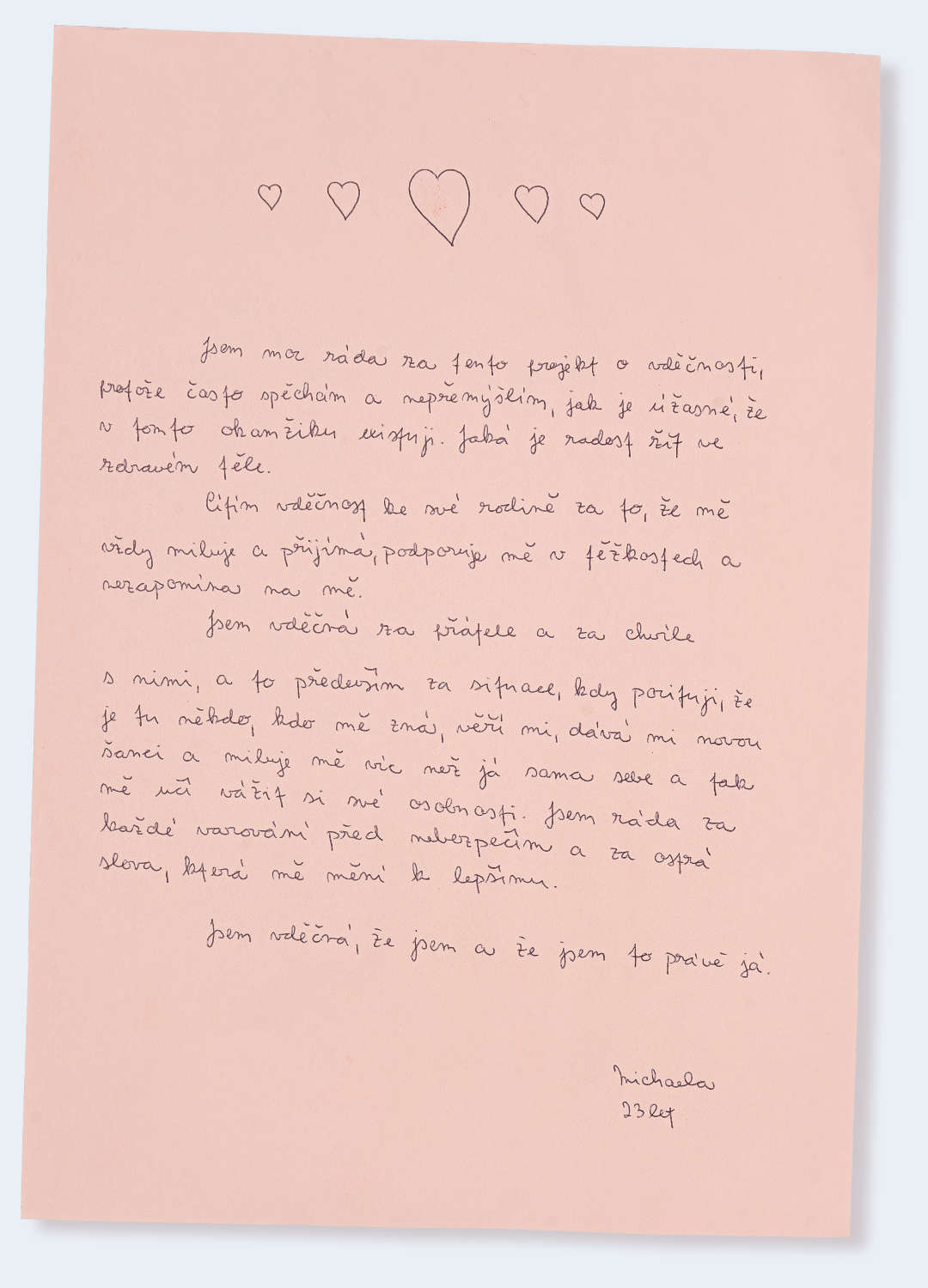 Česká vděčnost - dopis