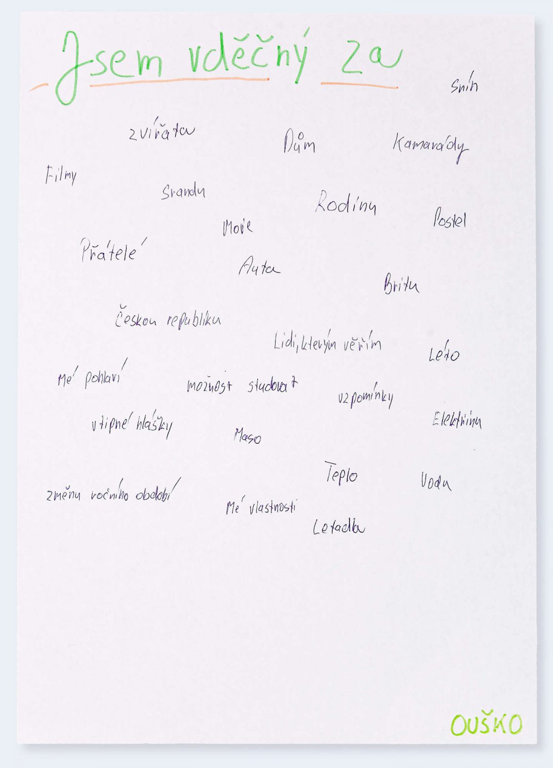 Česká vděčnost - dopis