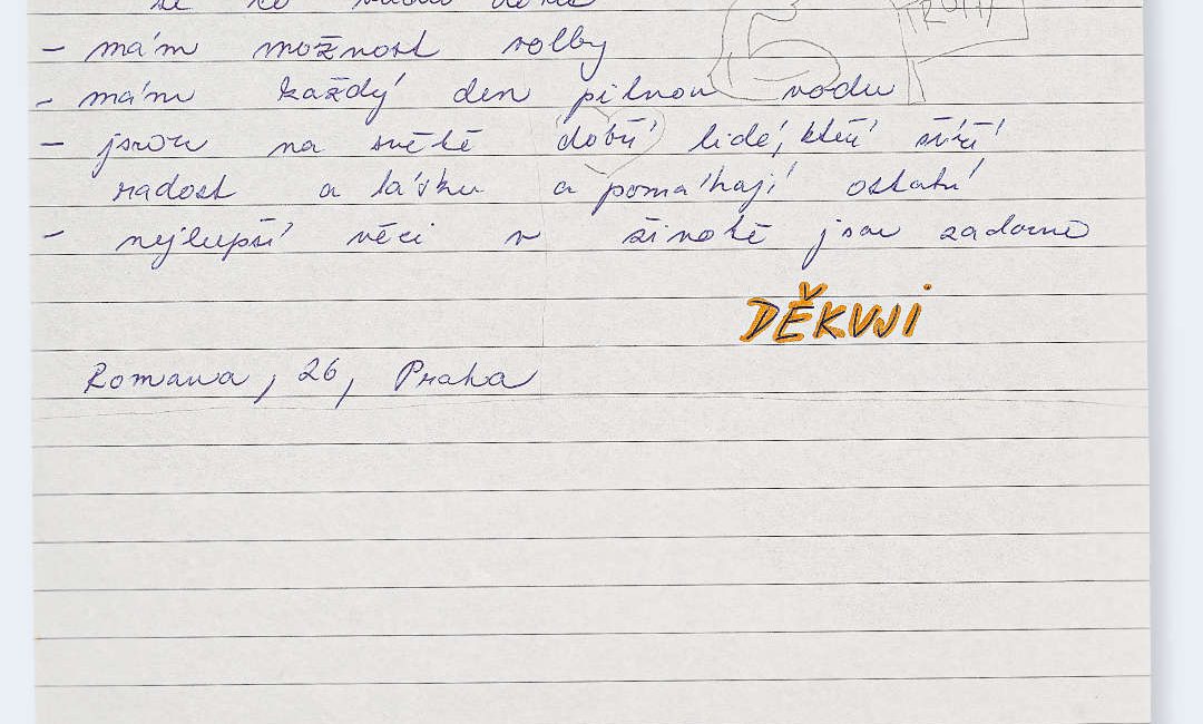 Česká vděčnost - dopis