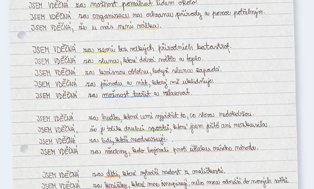Česká vděčnost - dopis